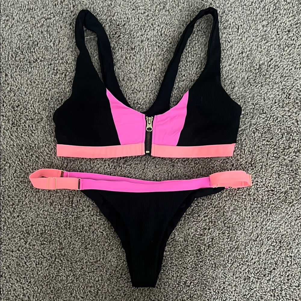 Beach Bunny Black and Pink Bikini